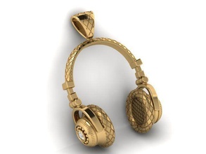 headphone pendant gold silver jewelry printable diamond shayeste design headset cad zbrush necklace pendants men hip hop fashion beauty 3d print model - Mito3D
