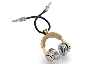 headphones design pendant jewel jewellery silver gold platinum jewelry modern mans music beats pendants 3d print model - Mito3D