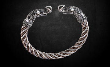 têtes bracelet vikings 210 3dprinted conception mode or d'or bijou bijoux impression imprimable prototypage argent bracelets 3d print model - Mito3D