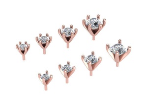 Köpfe set - beste Juwelier-set n01 druckbaren 3d-Modell Schmuck v Zinke Kopf aus Stein Leiter cad gold 3dmodel usa Kanada Europa israel Runde gem 4prong 6prong 3d-Kopf-ring gold-ring Juwelier bedruckbar ist Silber Ringe 3d print model - Mito3D