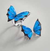 headset butterflies ring earrings cufflinks rings luxury gold silver platinum jewelry printable creative printer 3d jewel 3djewelry jewellery stones diamonds fashion 3d print model - Mito3D