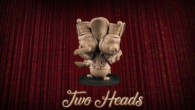 two heads player fantasy football toy game miniature 3d 3dsculpture amouseorchestra gametoys miniatures mouse bloodbowl gamers play games toys board 3d print model - Mito3D