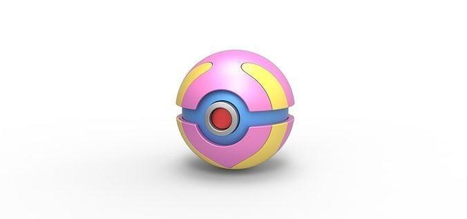 heal ball pokeball pokemon concept container anime toy print printable healball hobby diy 3d print model - Mito3D