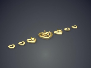 heart-motif small diamond bracelet 1047 jewelry gold jewel jewellery ring rings wedding engagement brilliant cad gem platinum printable silver detail design bracelets 3d print model - Mito3D