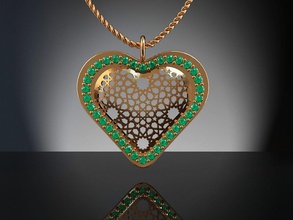 heart jewelry love pendant decoration printable gold diamond ring pendants 3d print model - Mito3D