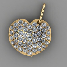 cuore gioielleria oro retrò argento lusso arte stampabile attrezzature platino gemma brillante sospensione 3d print model - Mito3D