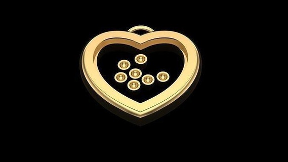 kalp parlıyor takı altın yazdırılabilir gümüş elmas yüzükler yüzük mücevher düğün nişan platin kolye 3d print model - Mito3D