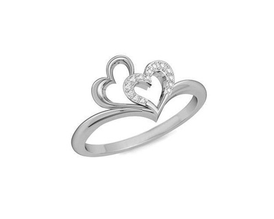 heart1 kalp şekilli yüzükler takı nişan mücevher düğün parlıyor altın yazdırılabilir parlak elmas yüzük beyaz sterlin moda güzellik siyah gümüş kolye değerli evlilik platin 3d print model - Mito3D
