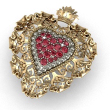 cuore gioielli di lusso spilla la decorazione oro rhino gioiello gemma accessorio altri matrimonio 3d print model - Mito3D