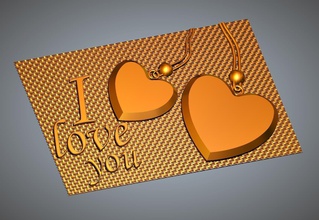 kalp Sanat parlıyor iç hedef çift Aşk metalik tasarım Artcam 3d print model - Mito3D
