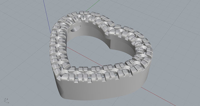 coração 3 anel brinco pingente ouro prata borda jóia jóias cristais Pandora charme pulseira moda 3D print model - Mito3D