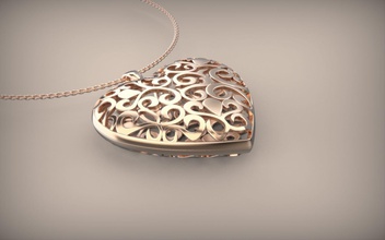 le cœur du modèle 3d bijoux reisen til julestjernen voyage les fêtes de noël étoiles l'amour l'accessoire or joyau pendentif d'argent des colliers pendentifs 3d print model - Mito3D