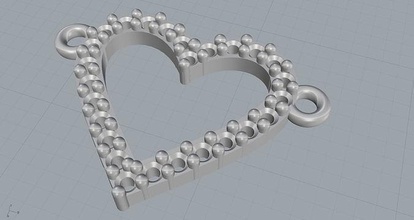 cuore 4 squillare orecchino pendente oro argento cerchio gioiello gioielleria cristalli pandora fascino moda 3d print model - Mito3D