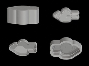 corazón flecha molde bomba baño bañera arte bricolaje diy mano herramienta horneando moldeado pasatiempo 3d print model - Mito3D