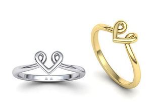 heart baby design ring 3dmodel jewelry knot gold printable usa canada classic israel italy cad love giftforher motherday silver shining symbol rings 3d print model - Mito3D