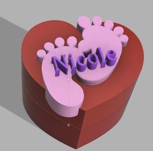 kutu kalp ev kutusu çocuk bebek nicole mobilya 3d print model - Mito3D