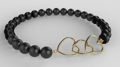 heart bracelet gold silver morocco moroccan bracelets stone fashion jewelry jewellery model luxury womanbracelet stylish design printable rings 3d print model - Mito3D