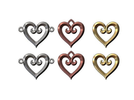 cuore braccialetto ornamento fascino collana pendente gioielleria stampabile oro moda argento carina amore giro personalizzato misura ornato floreale San Valentino 3d print model - Mito3D