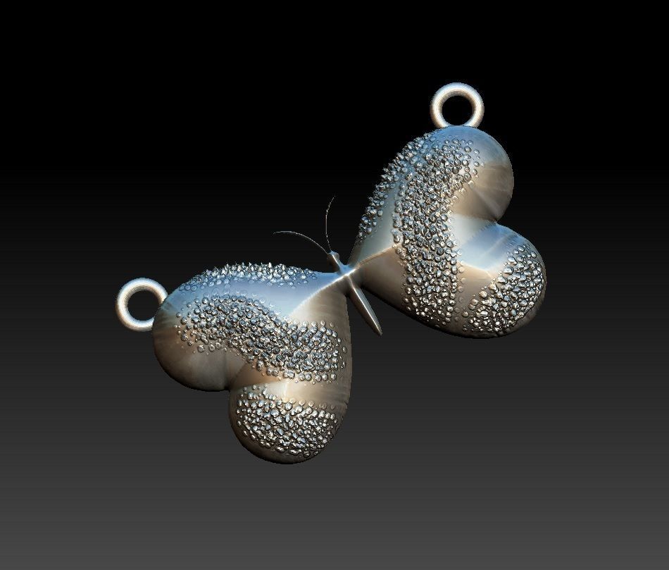 cuore di farfalla gioielli giocattolo ciondolo le farfalle il bug animale volare ciondoli 3D print model - Mito3D