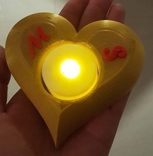 kalp mum Kulp destek Aşk romantik düğün sevgili mumluk Sevgililer Günü ev aydınlatma 3d print model - Mito3D