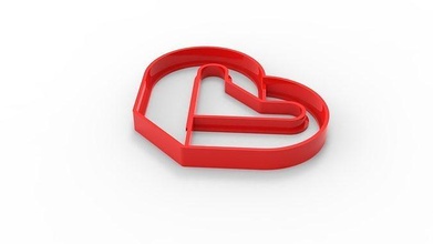 heart cookie cutter 3d print model valentine day love symbol printable cutting tool business birthday biscuit dessert house kitchen dining 3d print model - Mito3D