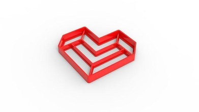 heart cookie cutter 3d print model valentine day love symbol printable cutting tool business birthday biscuit dessert house kitchen dining 3d print model - Mito3D