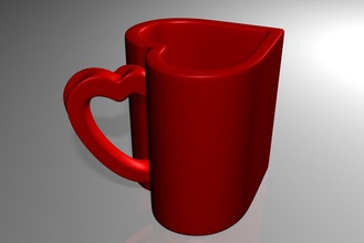 coração copa a casa loveheart taça chá amor coffeecup do agregado familiar utensílios de cozinha valentine impressão jantar 3d print model - Mito3D