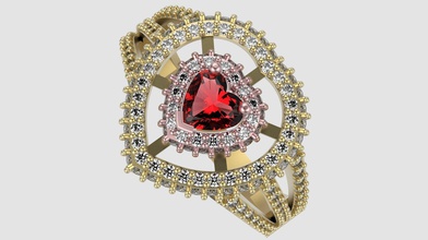 heart design ring rzr rzrady jewellery diamond jewelry rings 3d print model - Mito3D
