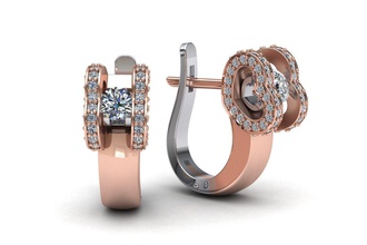 coeur boucles d'oreilles en diamant paradis 119 bijoux cœur jewe boucle d'oreille le tiffany de mariage l'engagement or gem des 3d print model - Mito3D
