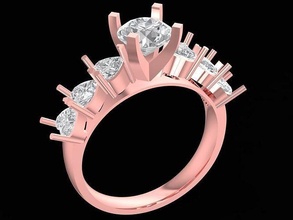 heart diamond lady ring 3136 design jewelry fashion accessories gold woman women rings 3d print model - Mito3D