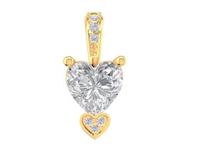 heart diamond pendant 1186 jewelry fashion accessories gold man men woman women unisex design pendants 3d print model - Mito3D