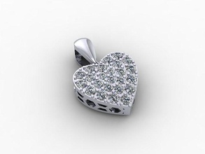 heart diamond pendant trai tim jewelry platinum luxury gem pendants traitim matday silver fashion 3d print model - Mito3D