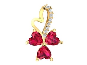 heart diamond pendant women 2232 jewelry fashion accessories gold man men woman unisex design fengshui wedding ring pendants 3d print model - Mito3D