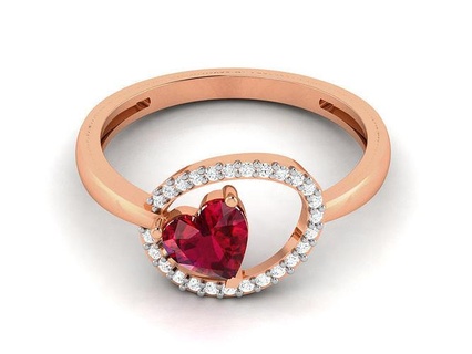 cuore diamante squillare 3dm render dettagli anelli nozze Fidanzamento gioiello gioielleria stampabile oro solitario argento platino lusso prezioso 3d print model - Mito3D