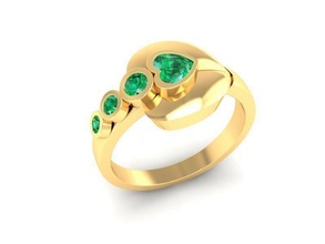 corazón diamante anillo mujer 551 joyería joya moda accesorios oro diseño feng shui anillos 3d print model - Mito3D