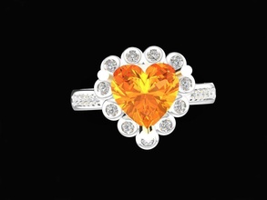 heart diamond ring women 86 jewelry fashion accessories gold man men woman unisex design rings 3d print model - Mito3D