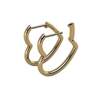 heart earring jewellery gold silver dimaond jewel earrings jewelry 3d print model - Mito3D