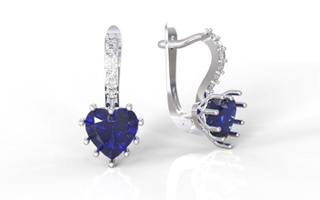 heart earrings earring printable 3d design model jewelry 3d print model - Mito3D