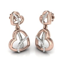 heart earrings shining luxury jewelry gold precious silver gem jewel brilliant earring fashion beauty diamond gems printable 3d 3d print model - Mito3D