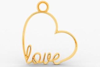 heart earrings - pendant keychain earring love valentine jewelry print fashion art 3d print model - Mito3D