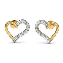 heart earrings 3dm stl fbx obj render details jewellery diamond female printable cad exclusive gold earring fashion brilliant gift gem 3ds cnc woman jewel jewelry 3d print model - Mito3D