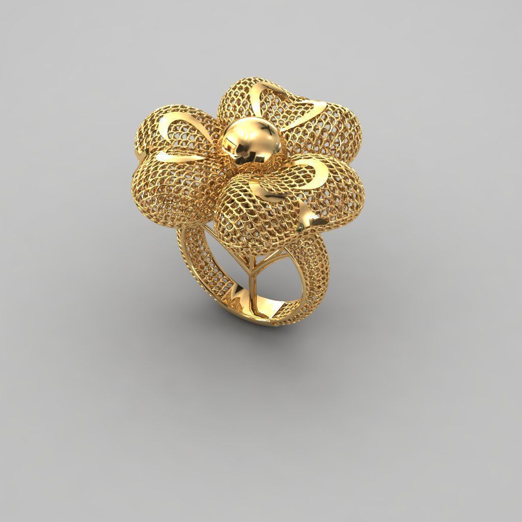 kalp elektro füzyon moda yüzük takı yazdırılabilir mücevher sterlin taş güzellik gümüş düğün nişan 3 boyutlu altın yüzükler 3D print model - Mito3D