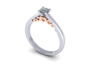 cœur engagement bague bijoux or brillant luxe précieux femme mariage imprimable diamant fête femelle gemme argent anniversaire anneaux 3d print model - Mito3D