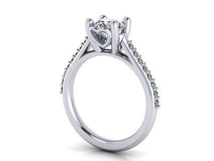 coração noivado anel Casamento banda pedra tamanhos argolas cafajeste diamante diamantes jóias joalheria jóia eternidade moda ombro imprimível pavimentar corações 3d print model - Mito3D