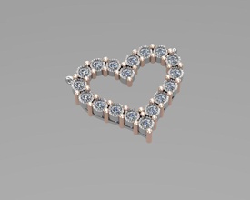 nn094 kalp altın kolye takı kalpler elmas Gümüş platin hediye kız kadınlar doğum günü yıldönümü yıldönümleri nişan lüks özel temel 3d print model - Mito3D