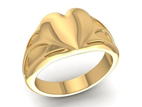heart gold ring 1667 jewelry fashion accessories diamond man men woman women unisex design fengshui rings 3d print model - Mito3D