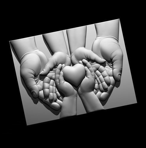 heart in hand 3d print model man women panel art 3dmodel architectural basrelief classic cnc decor decoration details modern ornament wall artcam relief sculptures 3D print model - Mito3D