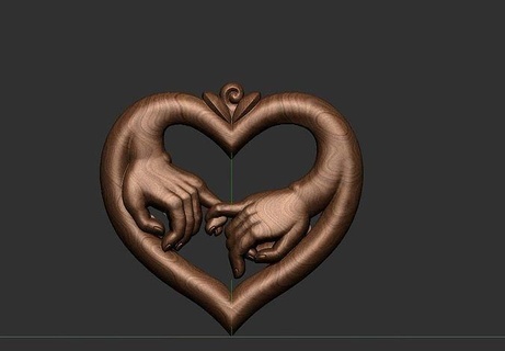 cœur main forme l'amour symbole Valentin organe couple anniversaire imprimable romance journée Humain abstrait fête art sculptures 3d print model - Mito3D