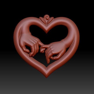 coração mãos medalhão arte namorados cupido amar pedante decoração joalheria pingentes 3d print model - Mito3D