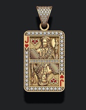 o coração de jack jogando cartão pingente jóias secretária rainha rei poker casino roleta jogo carrinho kard diamante ouro prata deck ace aposta 21 colares 3d print model - Mito3D